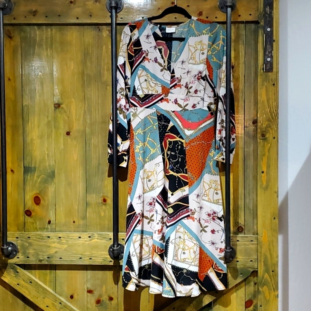 VILA LONG SLEEVE DRESS SIZE EU 38 UK 38